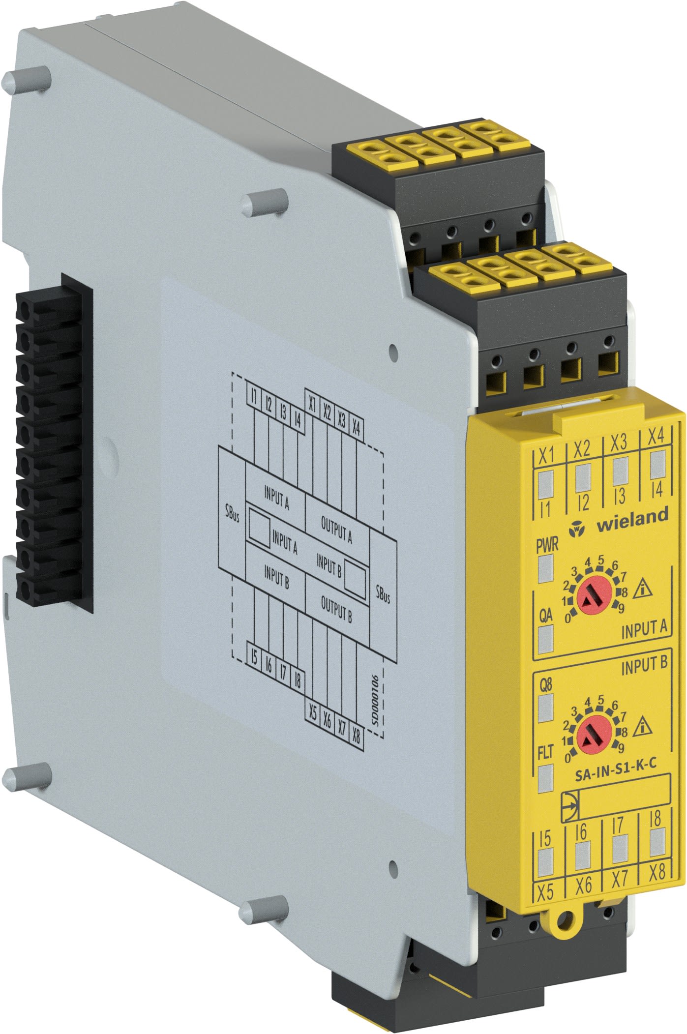Wieland - module E/S de sécurité paramétrable, à ressort enfichable, SA-IN-S1-K-C DC 24V