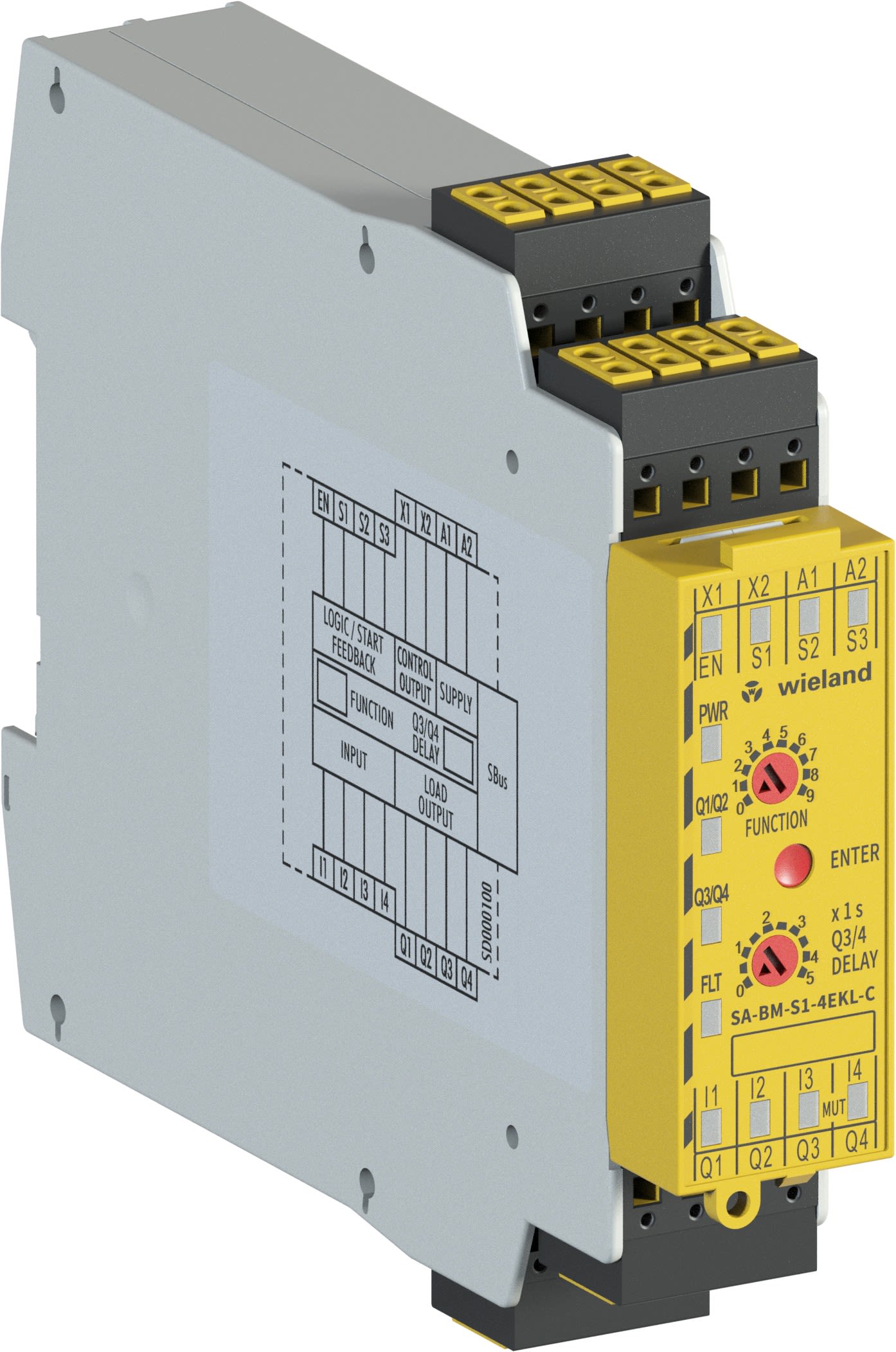 Wieland - module Maitre de sécurité paramétrable 5min, à ressort debrochable SA-BM-S1-4EKL