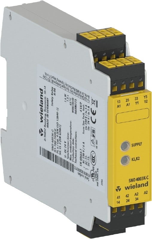 Wieland - relais de sécurité SNO4003K-C 24V AC/DC, 3NO/1NC, à ressort enfichable