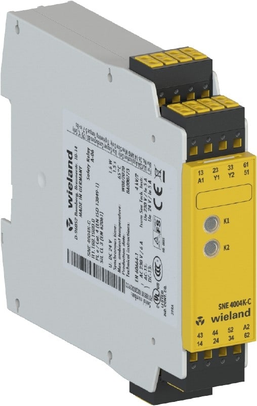 Wieland - relais d'extension de sécurité SNE4004K-C 24V AC/DC, 4NO/1NC, à ressort enfichab