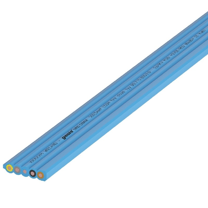 Wieland - Câble plat gesis NRG 5G2,5² sans halogène bleu (B2ca)