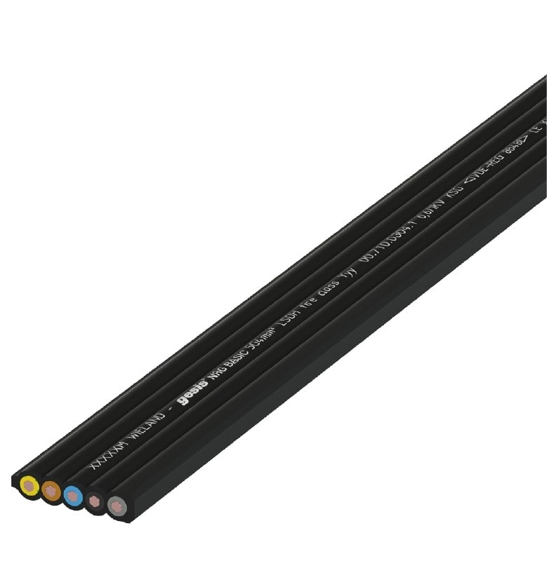 Wieland - Câble plat gesis NRG 5G4² sans halogène noir (B2ca)
