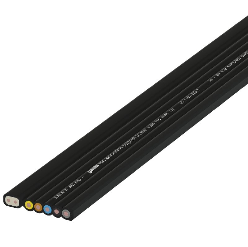 Wieland - Câble plat gesis NRG 5G2,5+2x1,5 sans halogène noir (B2ca)