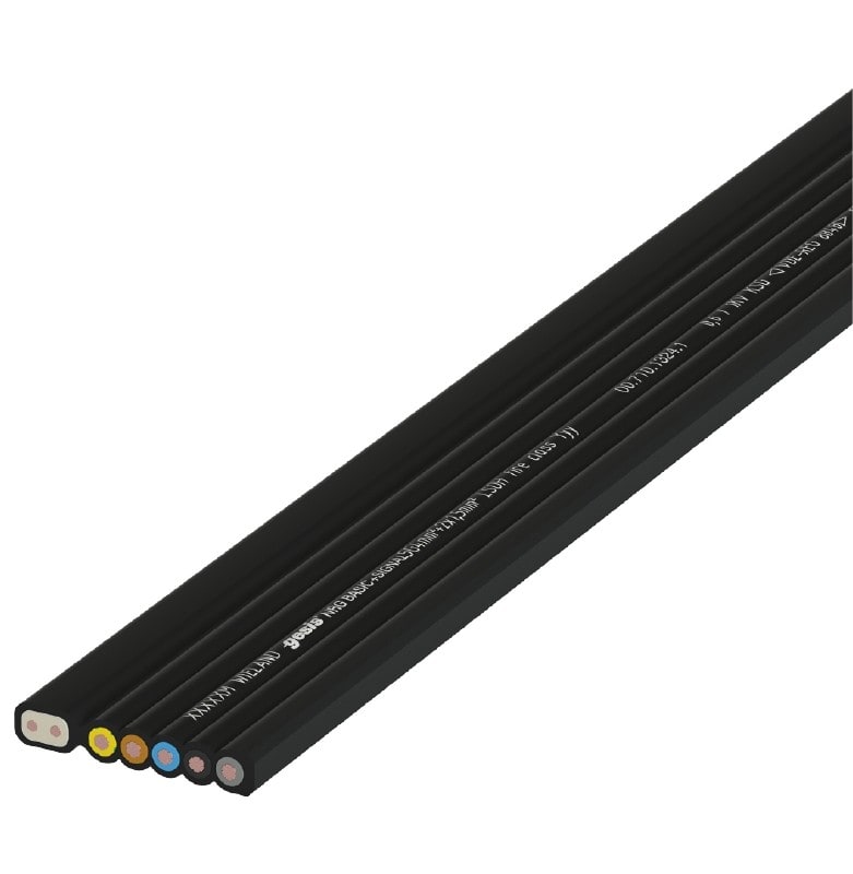 Wieland - Câble plat gesis NRG 5G4+2x1,5 sans halogène noir (B2ca)