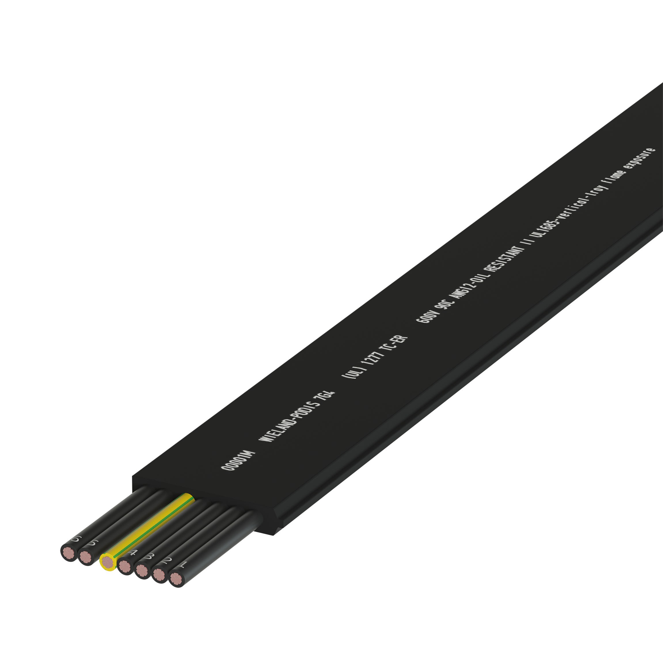 Wieland - câble plat 7G4 sans halogene sw 24v