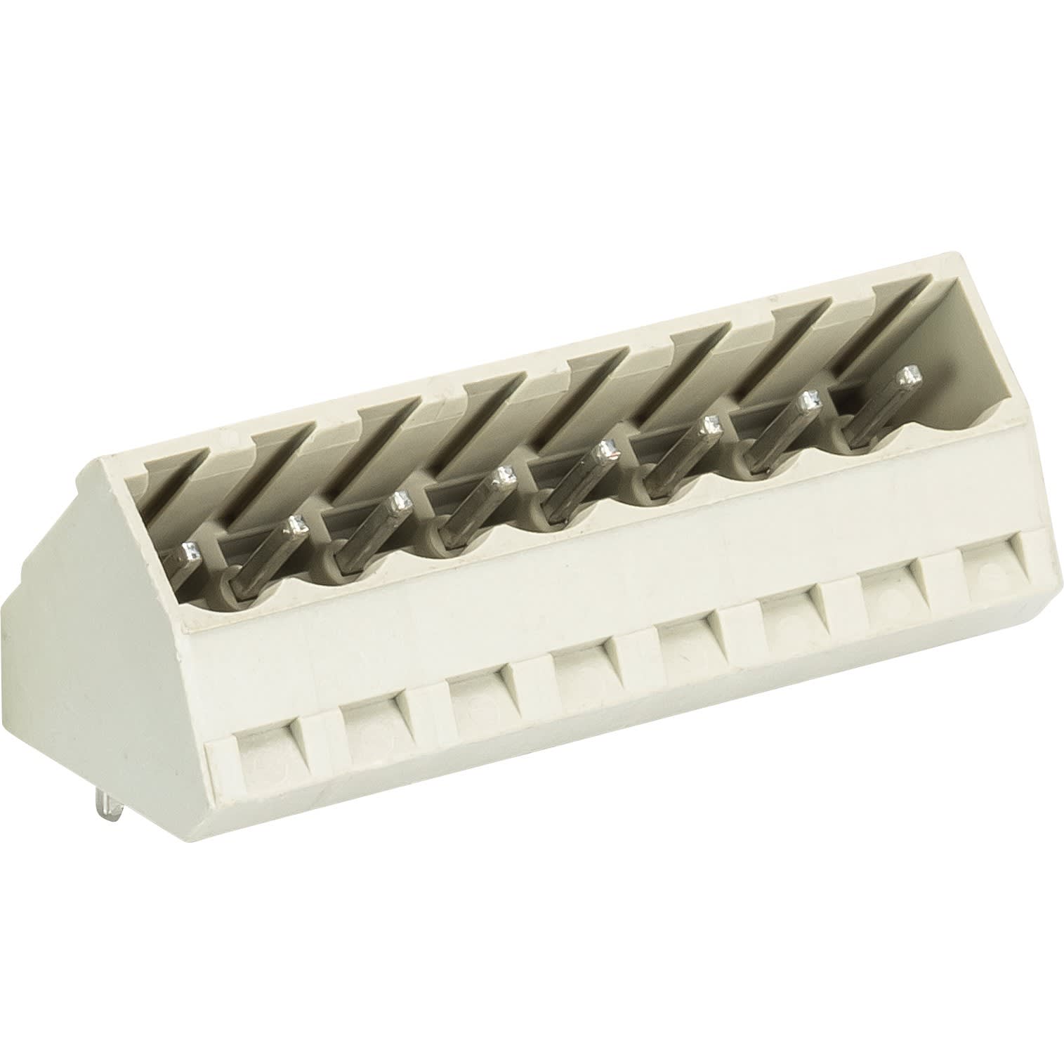 Wieland - embase PCB mâle incliné fermée 2 pôles pas 5,08mm sans marquage séries 8213 s