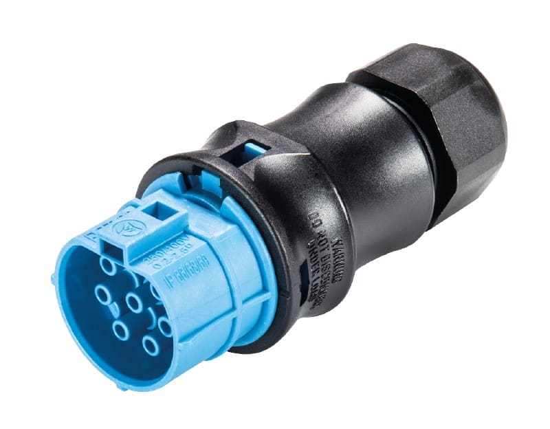 Wieland - Con. RST20i7 droit femelle à vis simple 10-14mm bleu clair