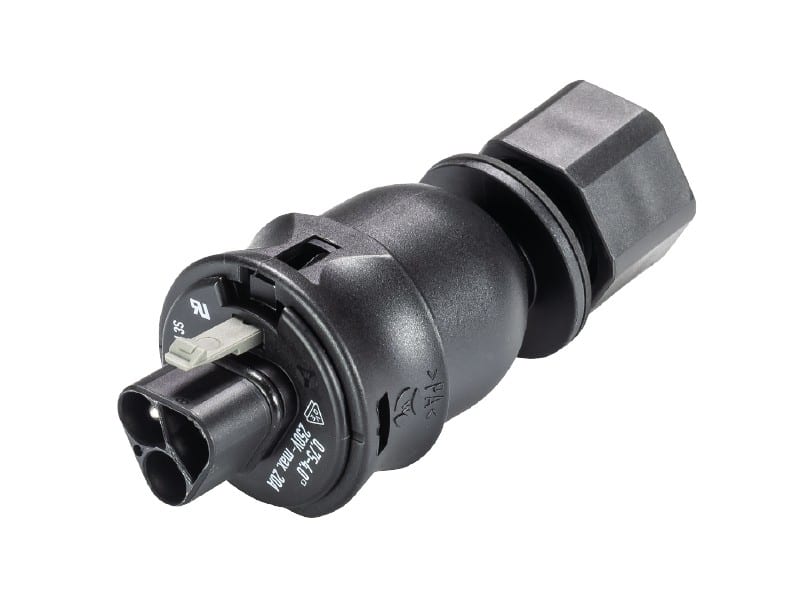 Wieland - embase RST20i3 coudé 7° mâle M16 à vis Noir