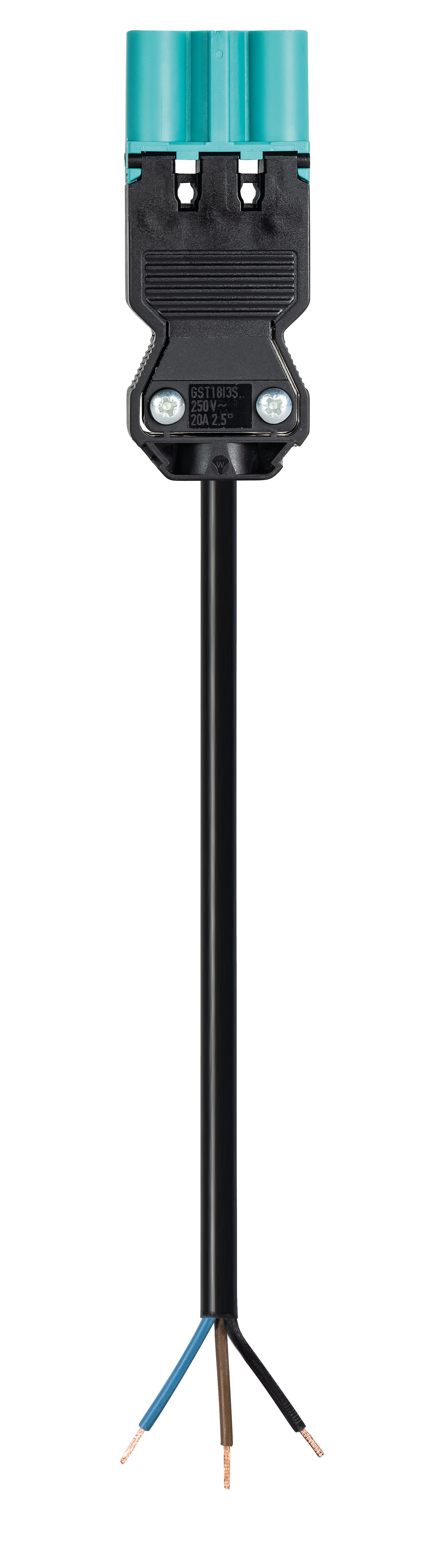 Wieland - cordon GST18i3 2m M/- 1,5² HO5Z1Z1F Turquoise ss halogène (Eca)