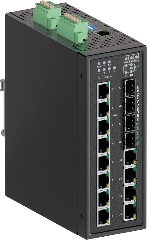 Wieland - Switch ethernet manageable fast ethernet à 12 ports dont 4 gigabit et 4 POE