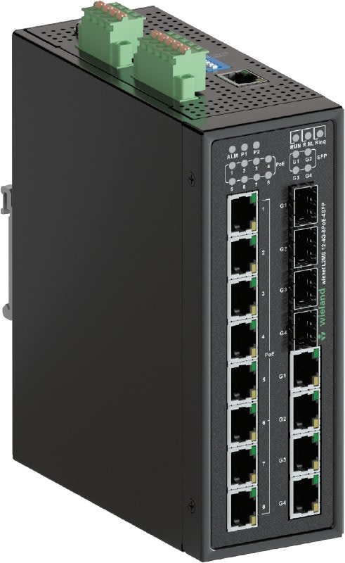 Wieland - Switch ethernet manageable fast ethernet à 12 ports dont 4 gigabit et 8 POE