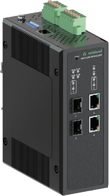 Wieland - Switch ethernet manageable gigabit à 4 ports dont 2 slots sfp et 2 ports poe