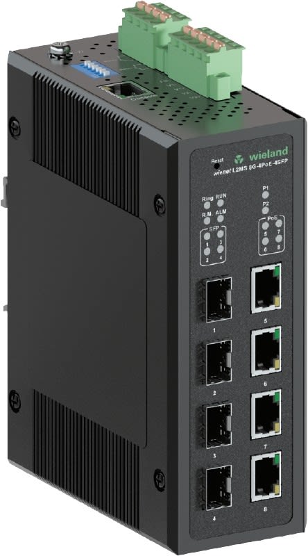 Wieland - Switch ethernet manageable gigabit à 8 ports dont 4 slots sfp et 4 ports poe