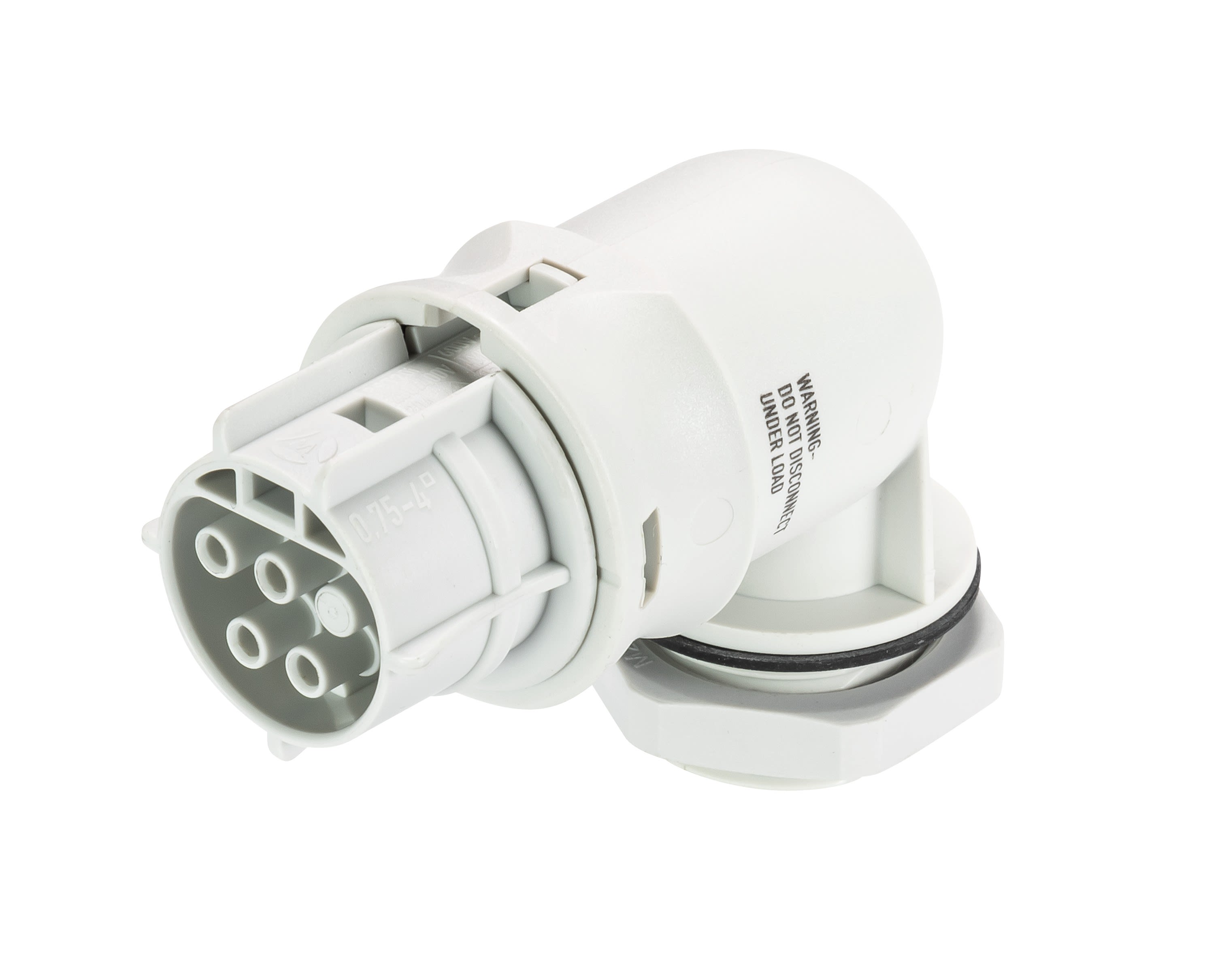 Wieland - embase RST20i4 coudé femelle à vis M25 Gris clair
