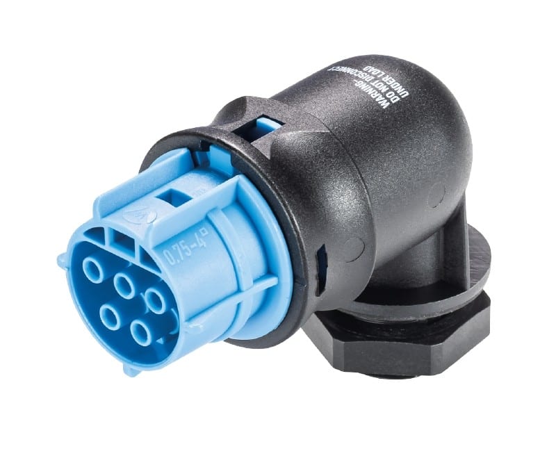 Wieland - embase RST20i5 coudé femelle à vis M20 Bleu