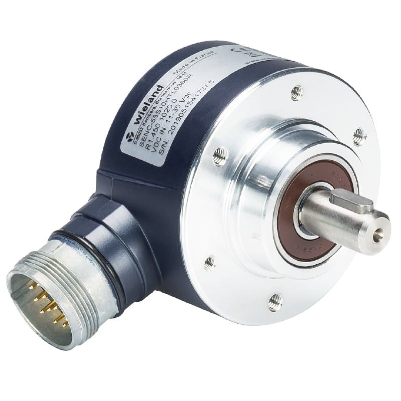 Wieland - Safe HTL encoder, SIL3, Ple, solid shaft, size 58mm, 1024ppr, radial