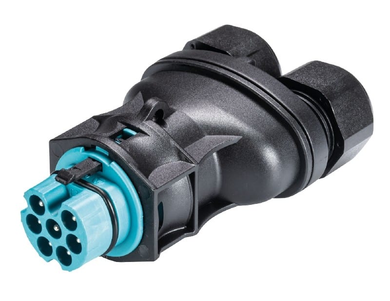 Wieland - Con. RST20i7 mâle à vis double 6-10mm turquoise