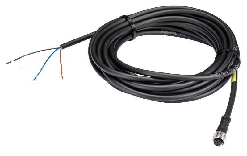 Wieland - cordon M8 sma 5004 5m, femelle/-, Polyurethane noir