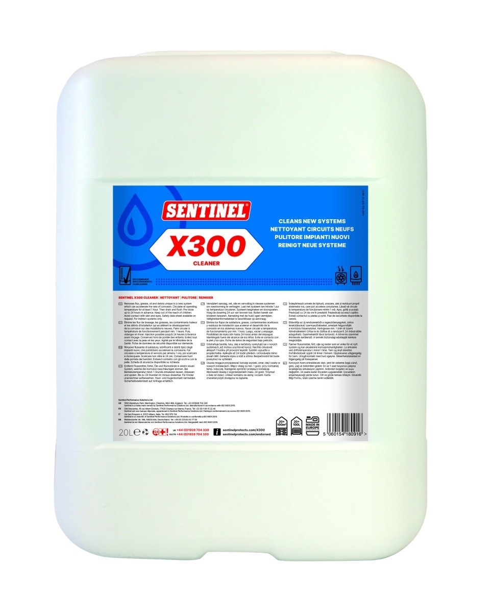 Sentinel Performance Solutions - X300 Nettoyant pour installations neuves de chauffage - Jerrican de 20L