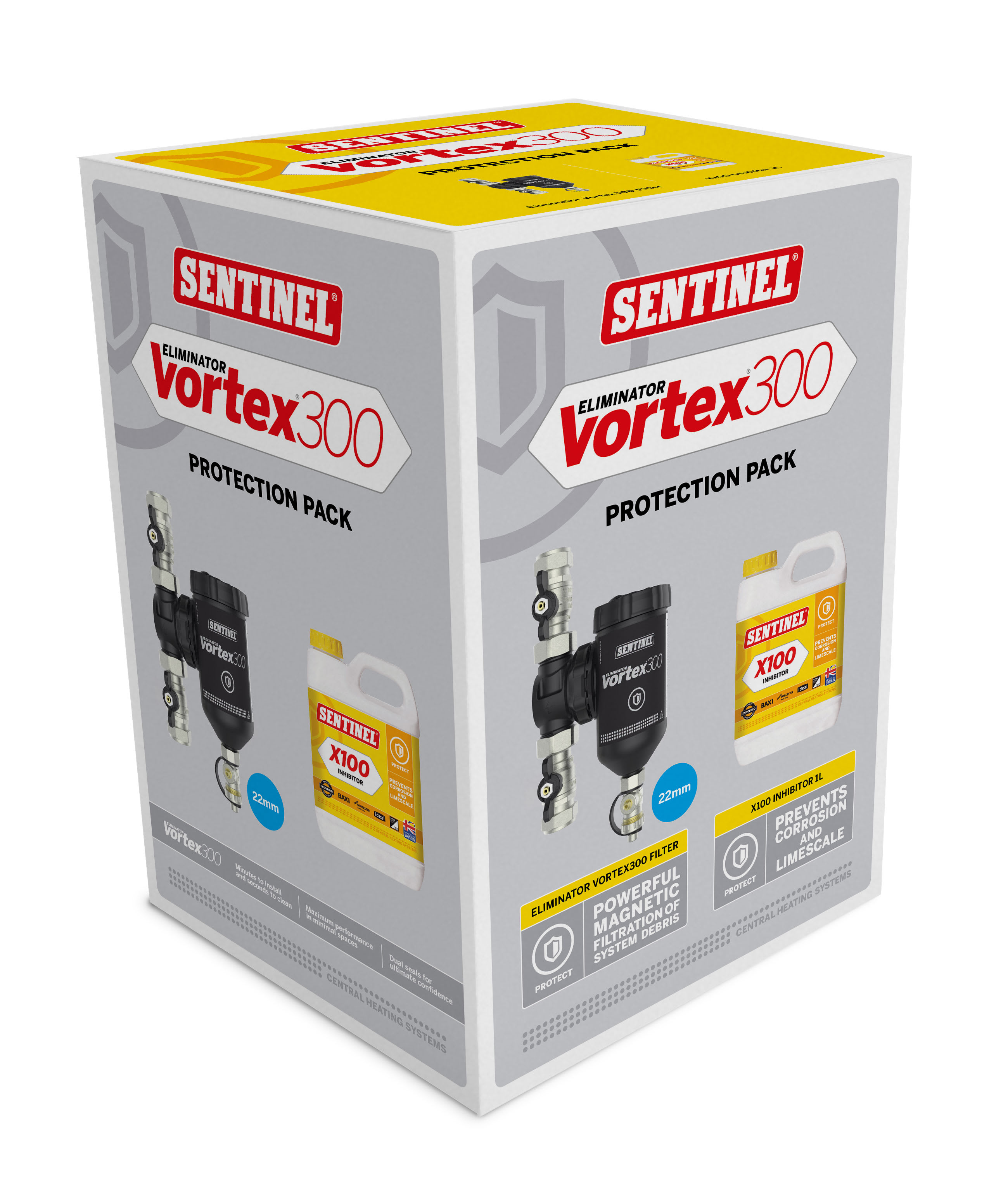 Sentinel Performance Solutions - PACK PROTECTION comprenant 1 filtre magnétique V300 22mm + 1 bidon de X100 1L