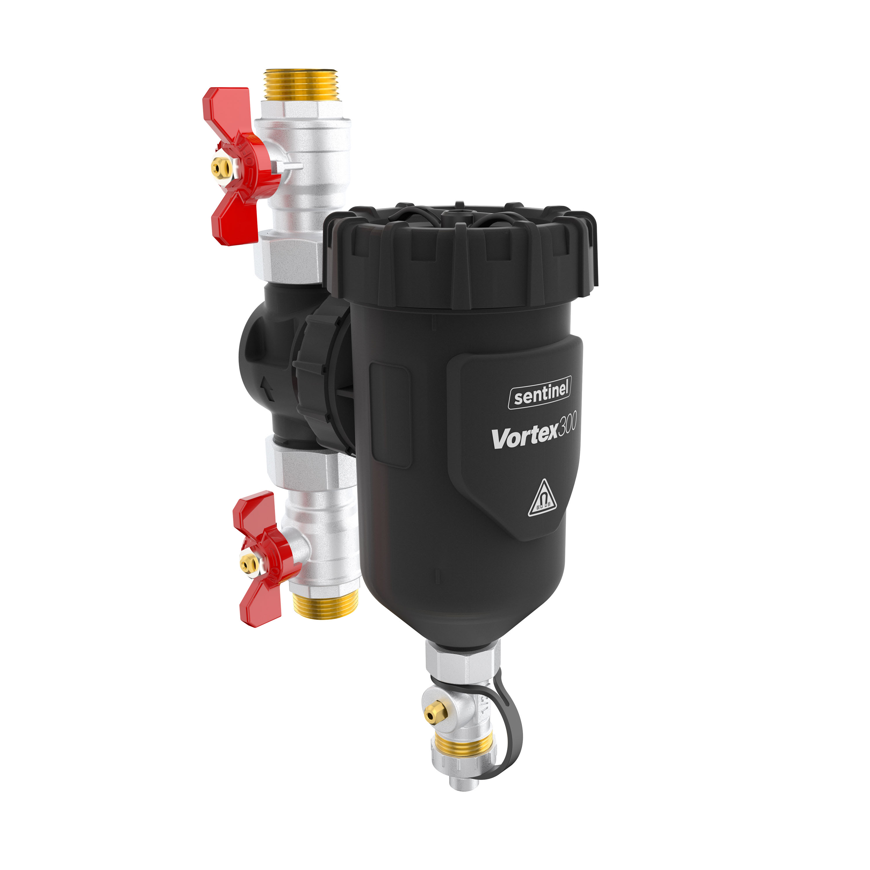 Sentinel Performance Solutions - VORTEX 300 Filtre magnétique compact 300ml avec Té orientable et vannes M3/4"