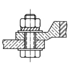 Te Connectivity (EX TYCO SIMEL) - Boulon HM 12x45mm en acier protégé (Vis +écrouAF +2 rondelles L12 +4 rond DIL12)