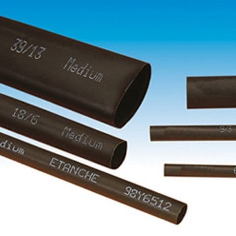 Te Connectivity (EX TYCO SIMEL) - CGAT 39-13-Gaine thermoretractable paroi medium 39-13 noire et etanche 1 metre