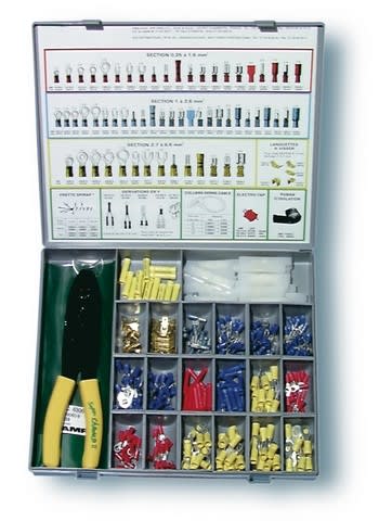Te Connectivity (EX TYCO SIMEL) - Coffret plastique avec une pince et un assortiment de connecteurs préisolés