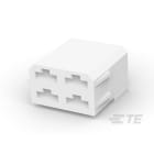 Te Connectivity (EX TYCO SIMEL) - Boîtier Fastin-Faston Mâle 4 voies (2 x 2) pour clip 6,3mm-Polyamide blanc