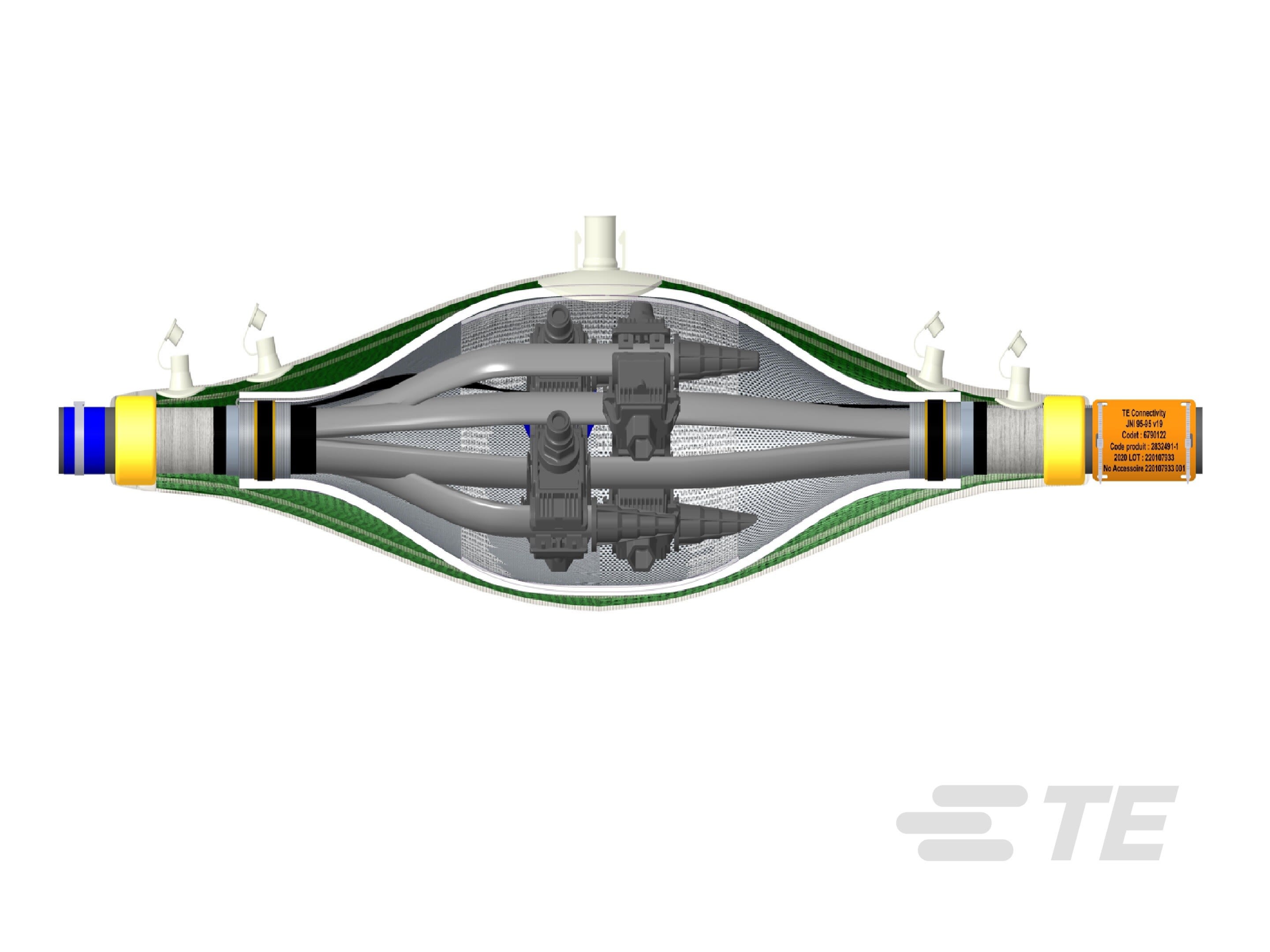 Te Connectivity (EX TYCO SIMEL) - JNI 240-240 v19-Boîte inject jonct/dériv sout BT-Ppal et dériv:95/240mm²-6790120