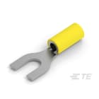 Te Connectivity (EX TYCO SIMEL) - PGU 6-6/13-Cosse préisolée fourche-Jaune-2,6 à 6,6mm²-Bornage: 6mm-Largeur: 13mm