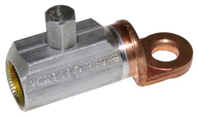 Cosse tubulaire à sertir - en cuivre étamée - pour câble de section 185mm²  - Trou Ø M12