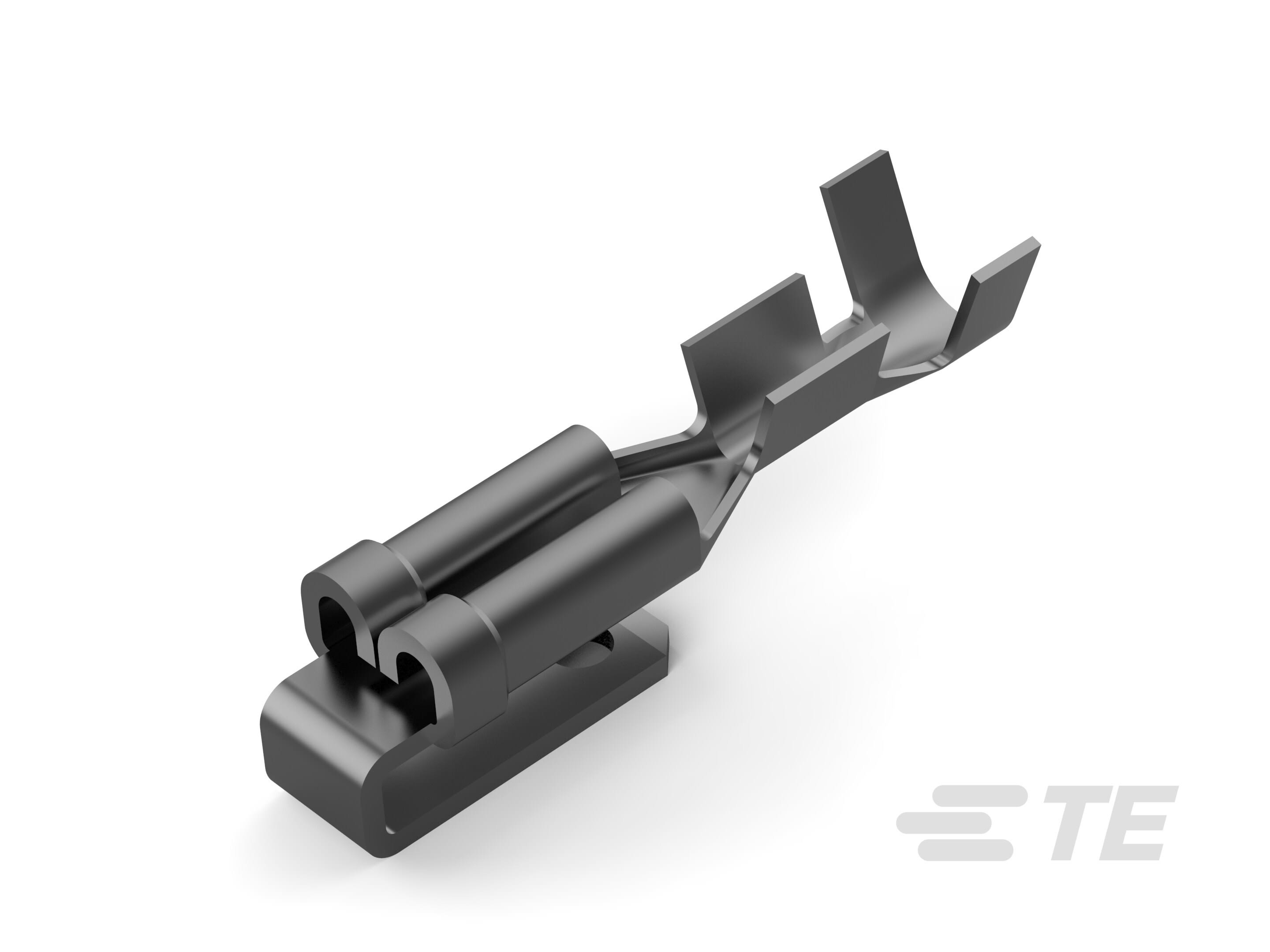 Te Connectivity (EX TYCO SIMEL) - Clip/languette FASTON 6,35mm mixte de dérivation Nu-0,8 à 2,1mm²-Laiton étamé