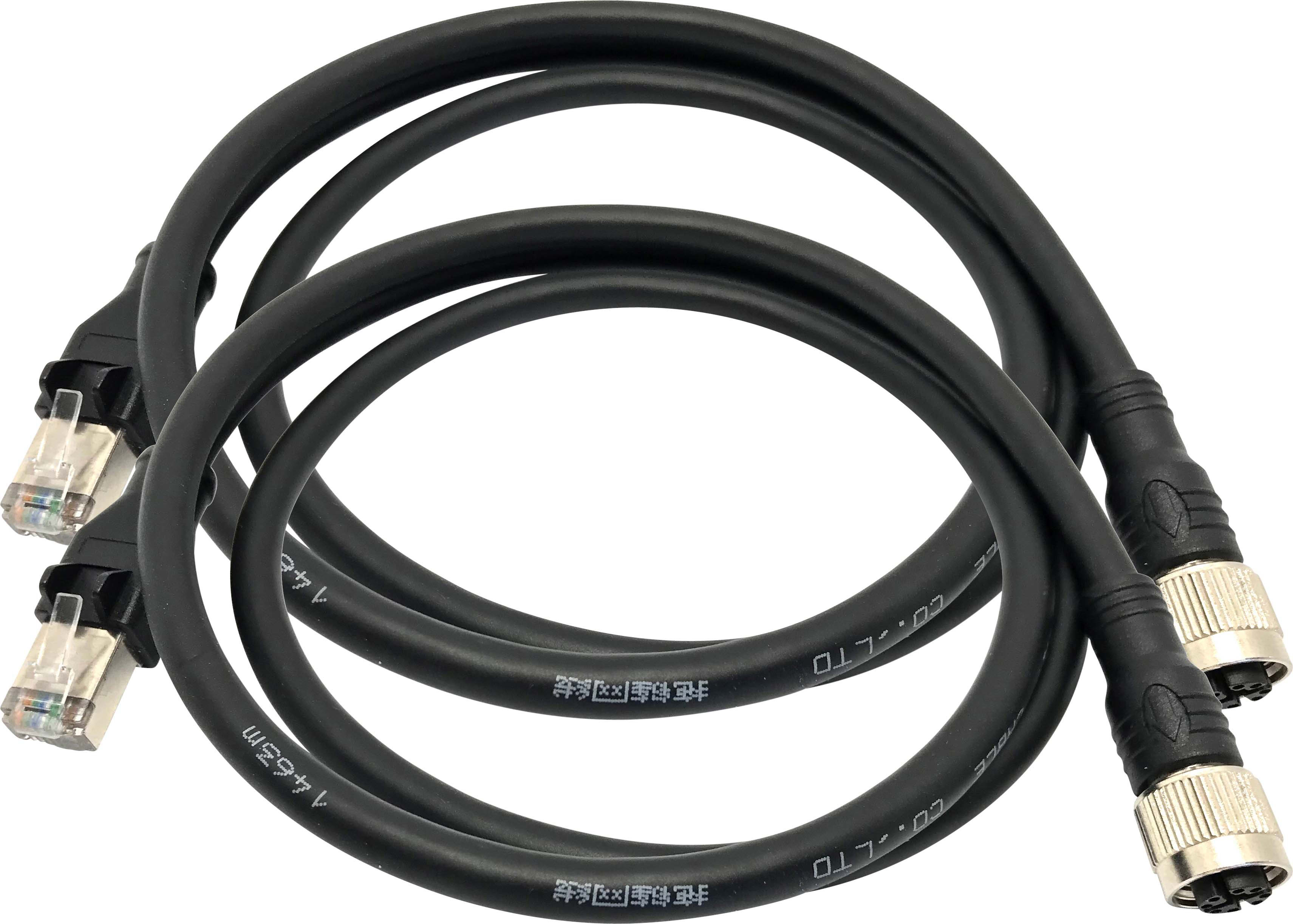 Trend Networks - 2 cordons hybrides RJ45 mâle vers M12 femelle en codage X PROFINET, de 1m