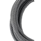Bailey - Câble Textile 3 mètres Noir/Blanc 2x0.75mm² Fil en cuivre finition textile