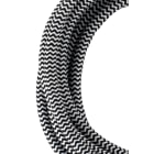 Bailey - Câble Textile 3 mètres Noir/Blanc 2x0.75mm² Fil en cuivre finition textile