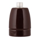 Bailey - Douille en porcelaine E27 Marron avec serre-câble plastique transparent
