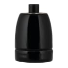 Bailey - Douille en porcelaine E27 Noir avec serre-câble plastique noir Classe 2