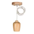 Bailey - Suspension E27 Douille en bois avec rosace 1.5m Beige Torsadé