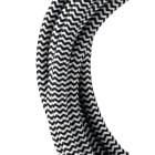 Bailey - Câble Textile 3 mètres Noir/Blanc 3x0.75mm² avec fil de terre