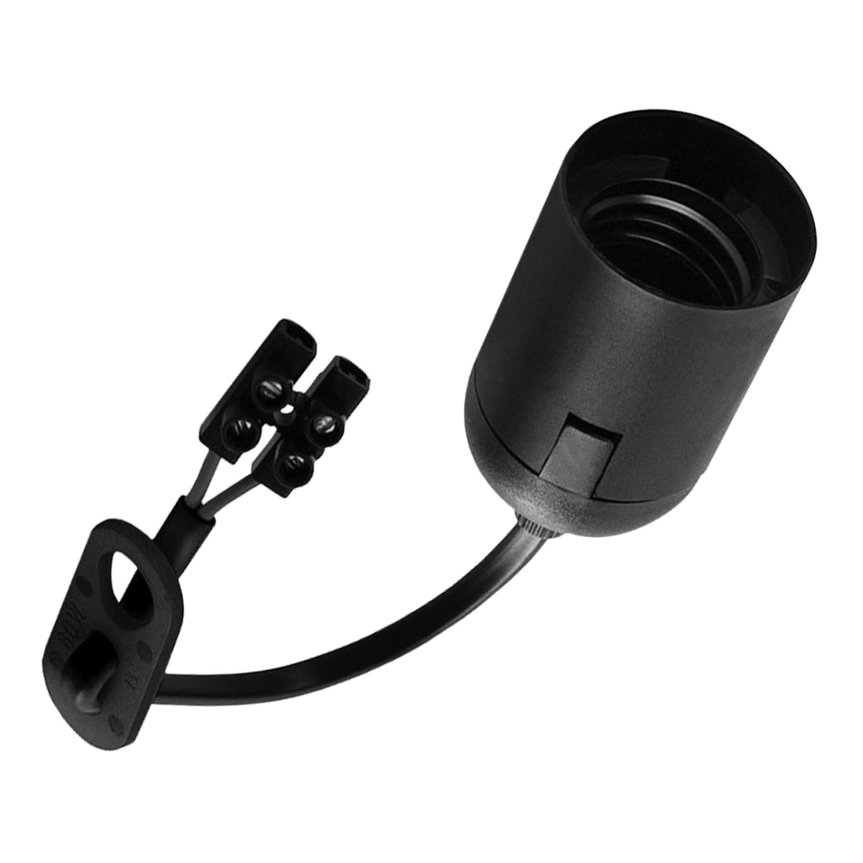 Bailey - Douille lisse E27 noire 15cm câble 2x0.75mm² et domino pour connexion