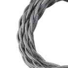 Bailey - Câble Textile 3 mètres Torsadé Argent Métallique 2x0.75mm²