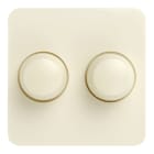 Bailey - Tradim 03806 Plaque finition + Boutons rotatifs Gradateur duo Crème