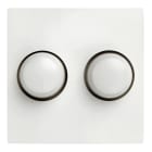 Bailey - Tradim 03811 Plaque finition + Boutons rotatifs Gradateur duo Blanc