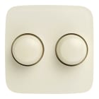 Bailey - Tradim 0356 Plaque finition + Boutons rotatifs Gradateur duo Crème