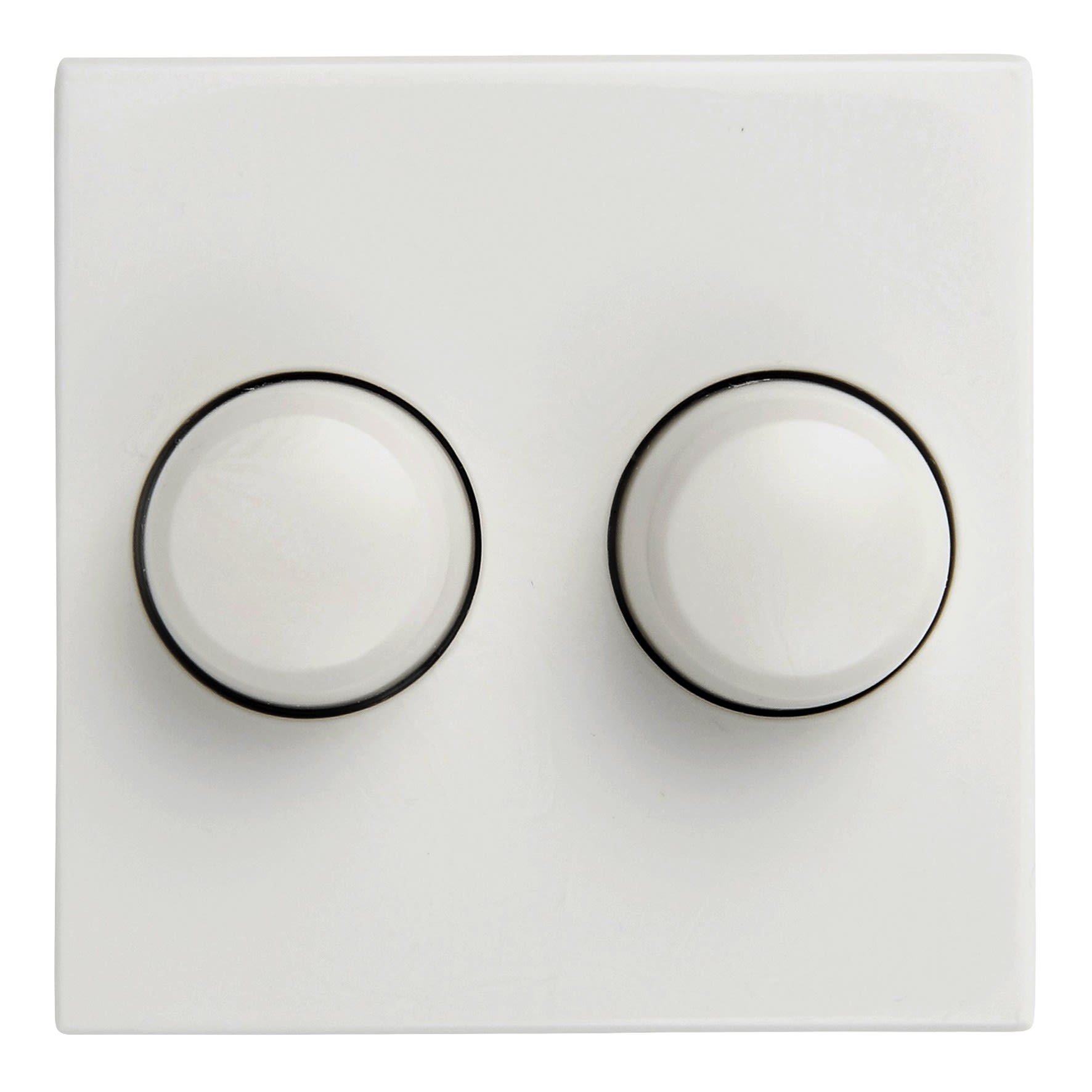 Bailey - Tradim 05811 Plaque finition + Boutons rotatifs Gradateur duo Blanc