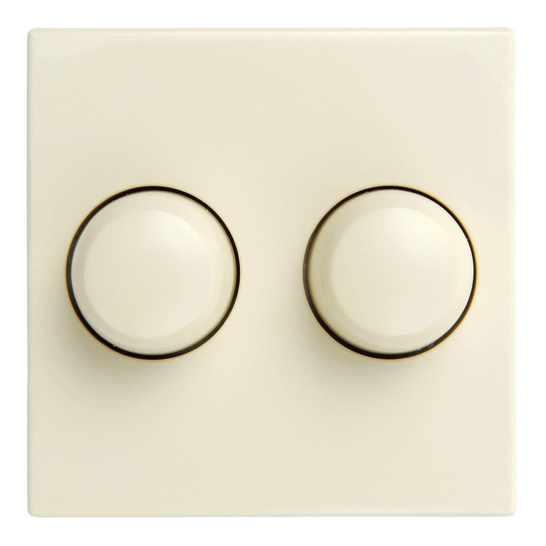 Bailey - Tradim 06816 Plaque finition + Boutons rotatifs Gradateur duo Crème