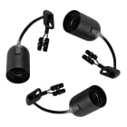 Bailey - Pack 3pcs Douilles chantier E27 noires + câble 15cm 2x0.75mm² + dominos