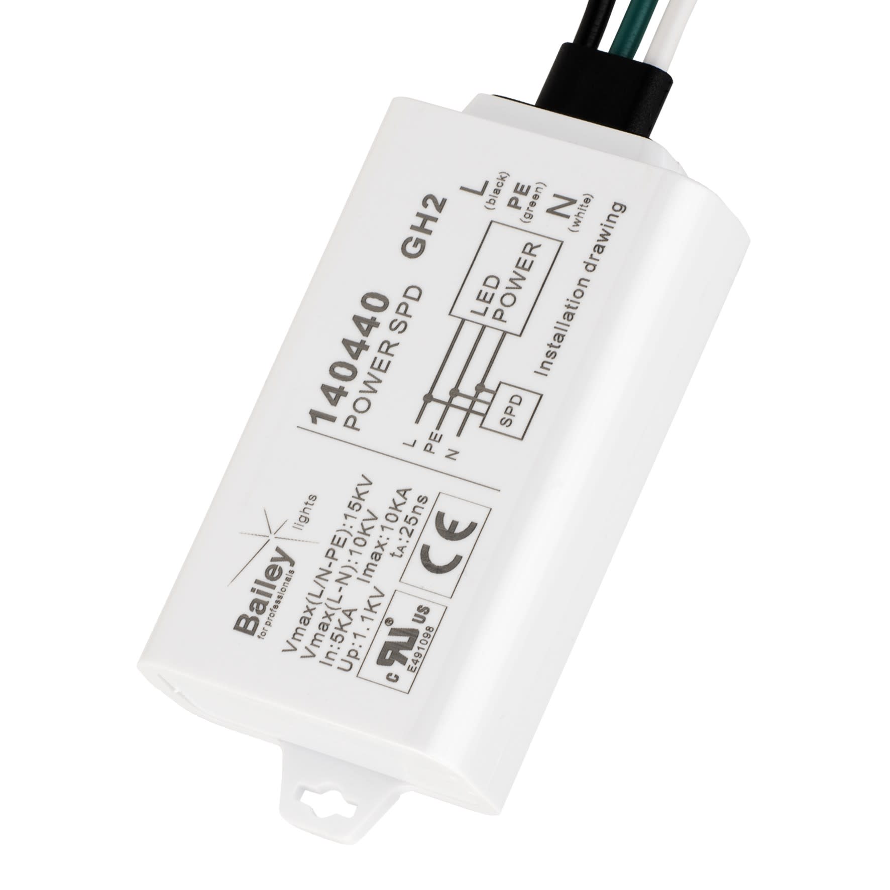 Bailey - SPD Module protection pour LED Vmax (L-N) 10KV 100-277V/AC IP65  3x1.5mm²