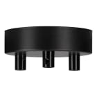Bailey - Rosace en Métal Noir 100x25mm Rosace multiple pour 3 câbles avec serre-câble